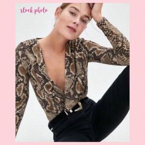 Zara Snakeprint Stretchy Bodysuit NEW WITH TAGS